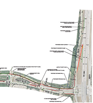 Renderings of updates to a turn lane.